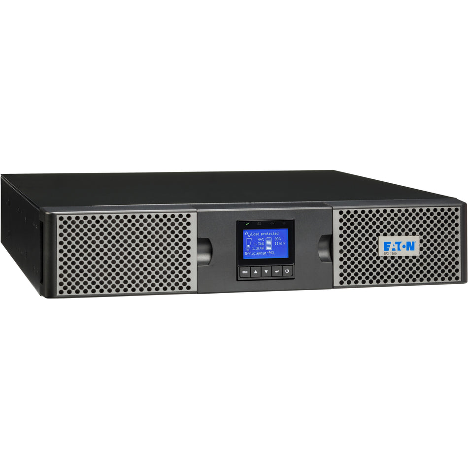Eaton 9PX 1500VA 1350W 120V Online Double-Conversion UPS - 5-15P, 8x 5-15R Outlets, Cybersecure Network Card Option, Extended Run, 2U Rack/Tower - 9PX1500RT