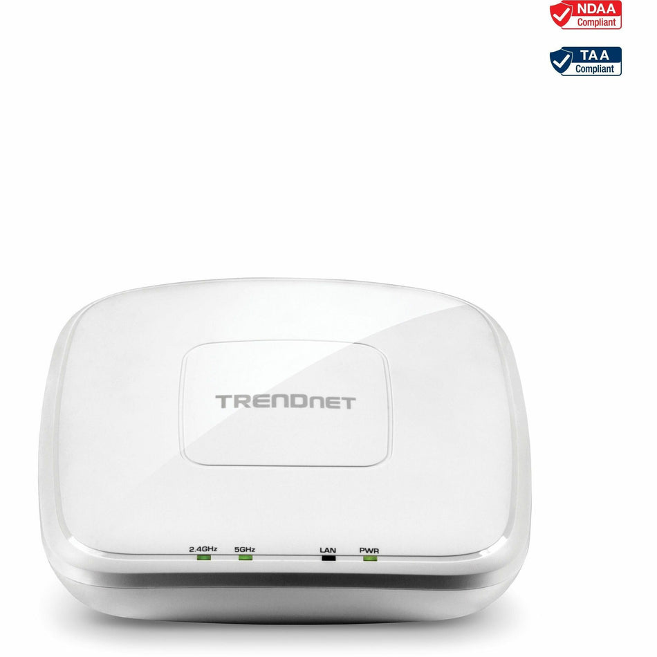 TRENDnet AC1750 Dual Band PoE Access Point, 1300Mbps WiFi AC+450 Mbps WiFi N, WDS Bridge, WDS Station, Repeater Modes, Band Steering, WiFi Traffic Shaping, IPv6, White, TEW-825DAP - TEW-825DAP