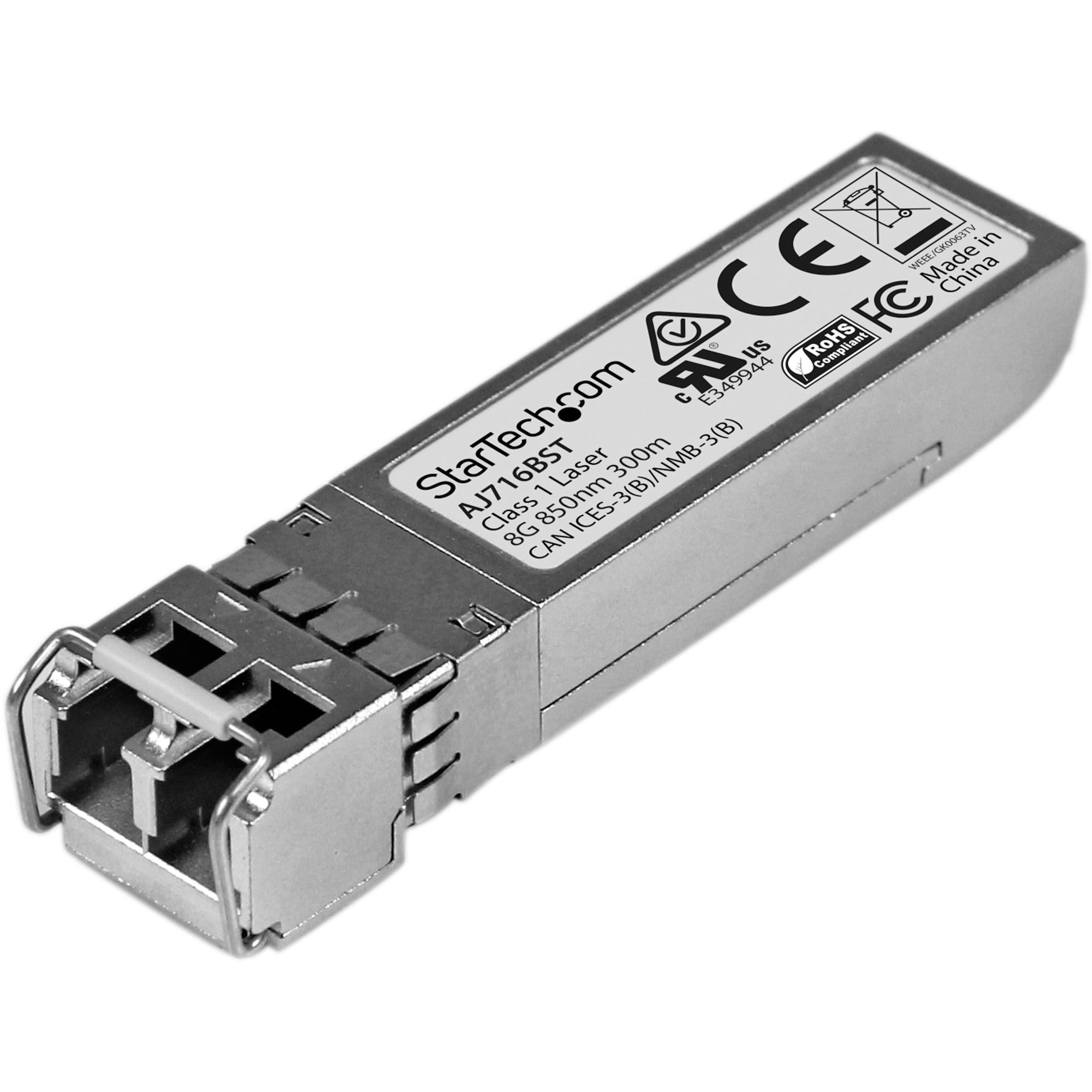 StarTech.com HPE AJ716B Compatible SFP+ Module - 8G Fiber Channel SW - 8GE Gigiabit Ethernet SFP+ 8GbE Multi Mode Fiber Transceiver - 300m - AJ716BST