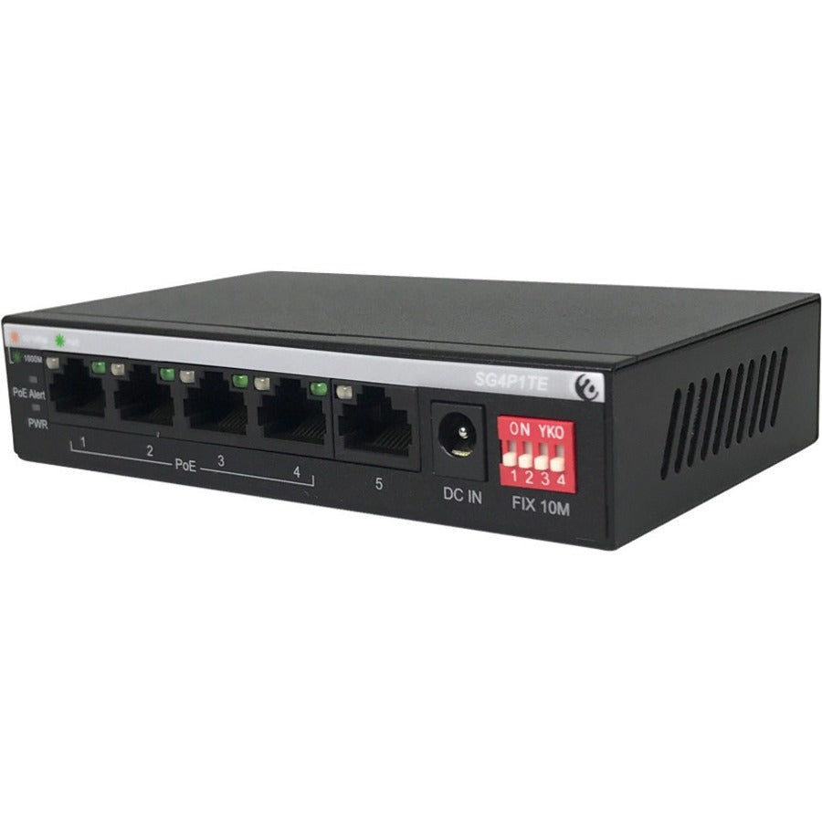 Amer 5 port Gigabit with 4 port PoE+ Range Extend Unmanaged Switch - SG4P1TE