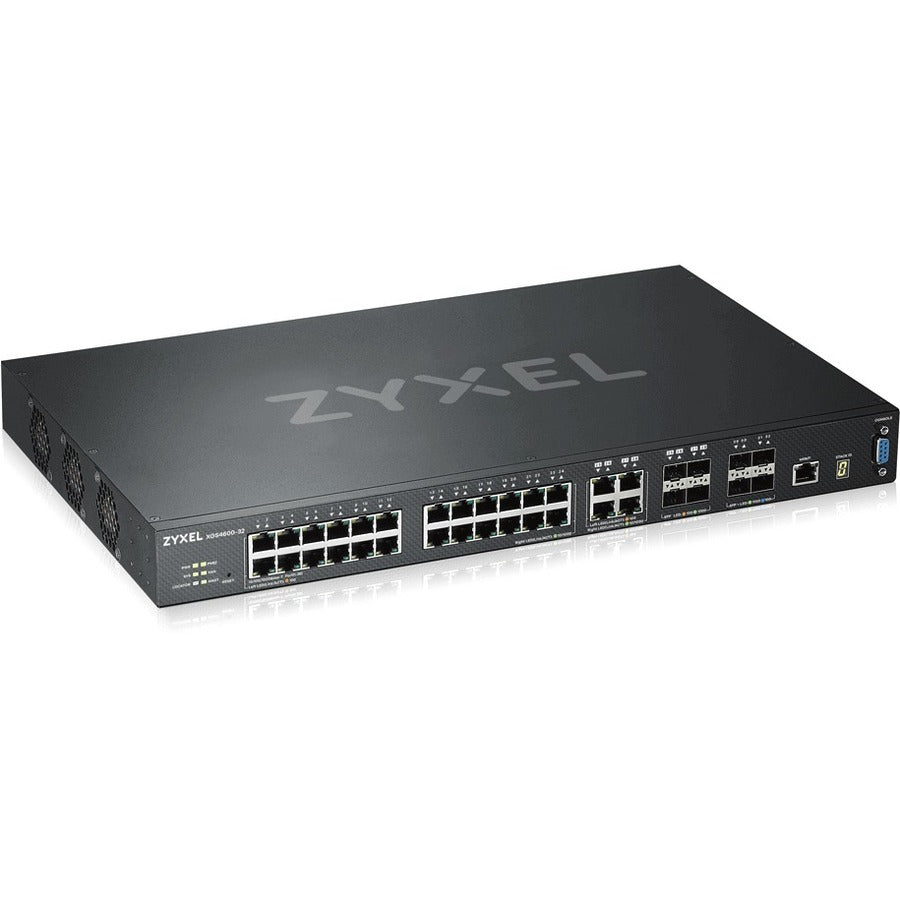 ZYXEL XGS4600-32 24-port Gigabit L3 Managed Aggregation Switch with 4 SFP+ 10G Uplinks and 4 10G Combo (SFP+/RJ-45) Ports - XGS4600-32