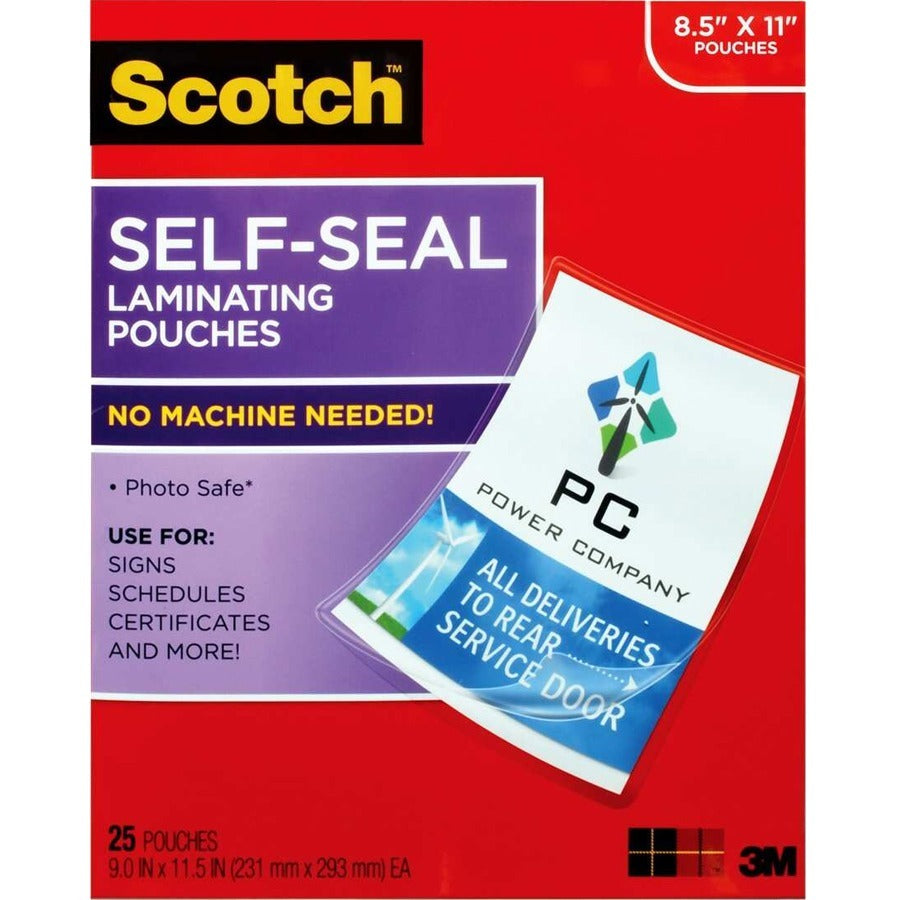 Scotch Self-Sealing Laminating Pouches 8.5"x11" - LS854SS-50