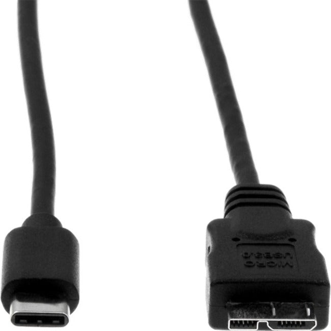 Rocstor Premium USB-C to Micro-B Cable 3ft (1m) - M/M - USB 3.0 - USB Type-C to Micro-USB Cable - USB for External Hard Drive, Tablet, Notebook - 3 ft - 1 Pack - 1 x Type C Male USB - 1 x Type B Male Micro USB - Nickel Plated - Shielding - Black CABLE 1M - Y10C146-B1