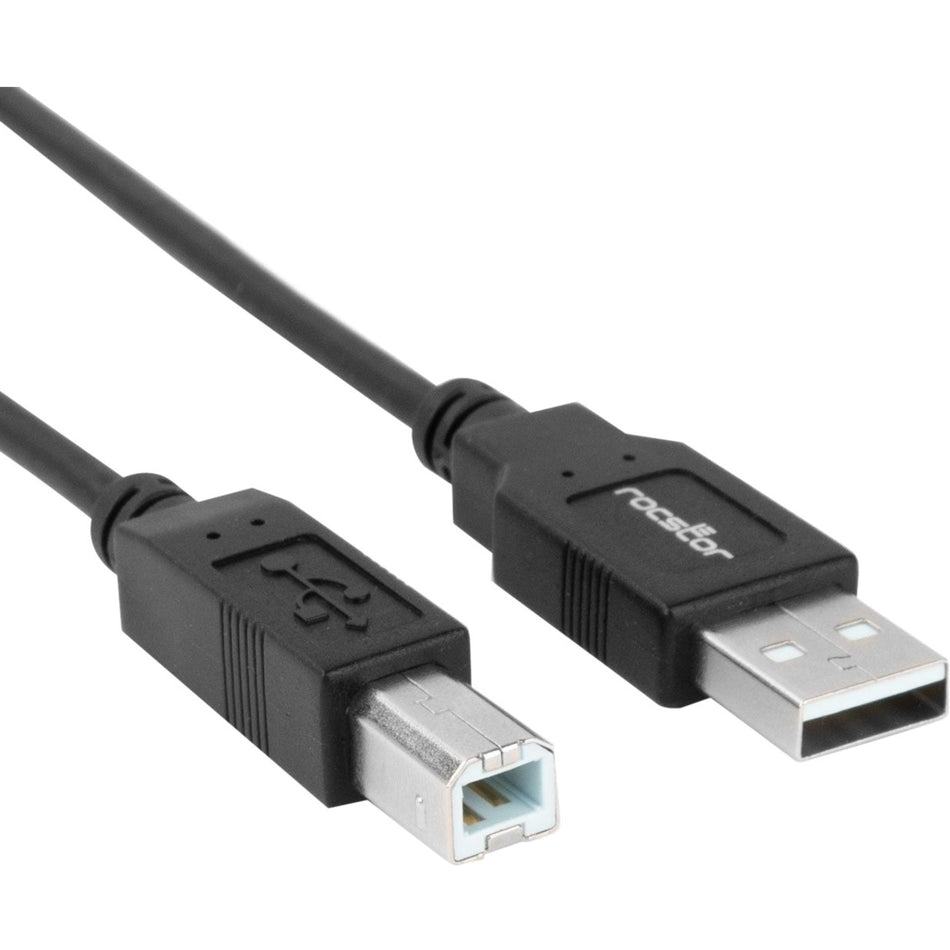 Rocstor Premium High Speed USB 2.0 - 10 ft USB cable - 4 pin USB Type A (M) - 4 pin USB Type B (M) - 1.8 m (USB / Hi-Speed USB ) - Type A Male - Type B Male - For printers, scanners or external USB hard drives - 10ft CABLE M/M - Y10C115-B1