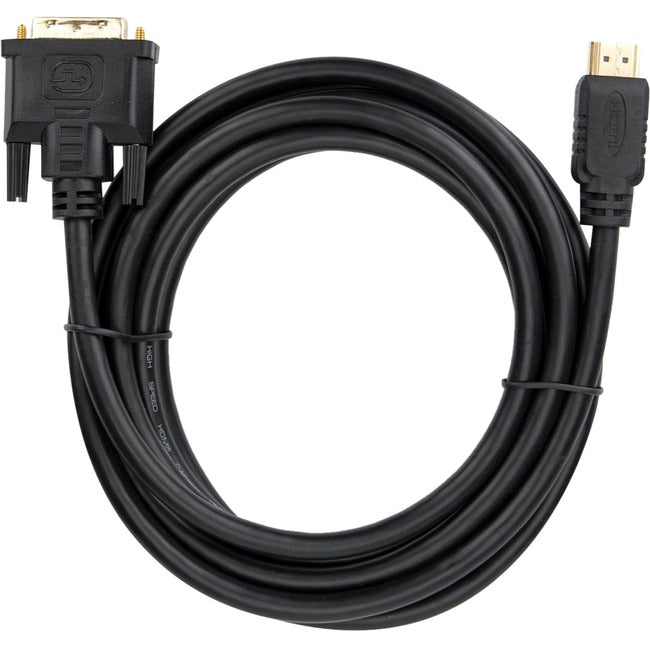 Rocstor Premium HDMI to DVI-D Cable - M/M - 10 ft - 1 x DVI-D Male - 1 x Male HDMI - Gold-plated Contacts - Black - Y10C125-B1