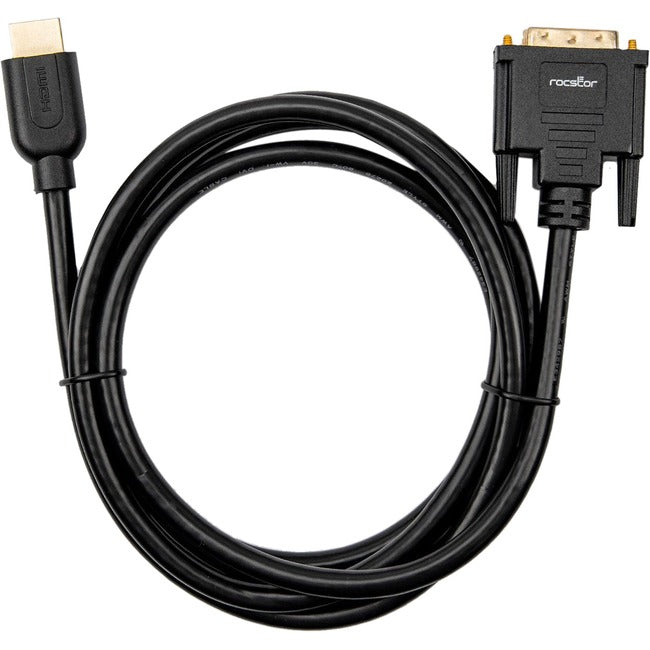 Rocstor Premium HDMI to DVI-D Cable - M/M - 6 ft - 1 x DVI-D Male - 1 x Male HDMI - Y10C124-B1