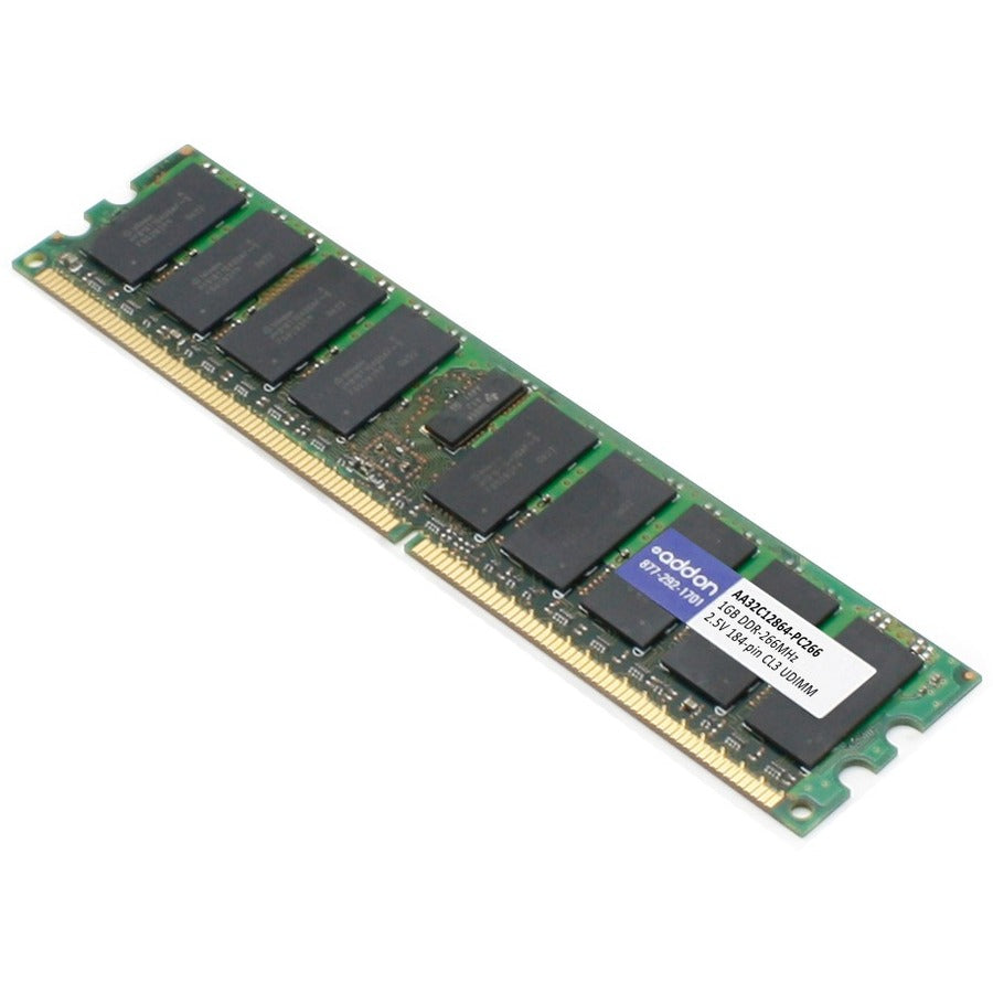 AddOn AA32C12864-PC266 x1 JEDEC Standard 1GB DDR-266MHz Unbuffered Dual Rank 2.5V 184-pin CL3 UDIMM - AA32C12864-PC266