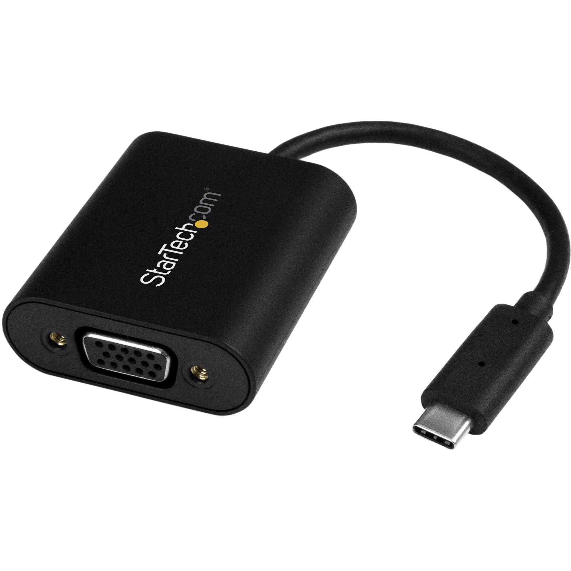 StarTech.com USB-C to VGA Adapter - 1920x1200 - USB C Adapter - USB Type C to VGA Monitor / Projector Adapter - CDP2VGASA