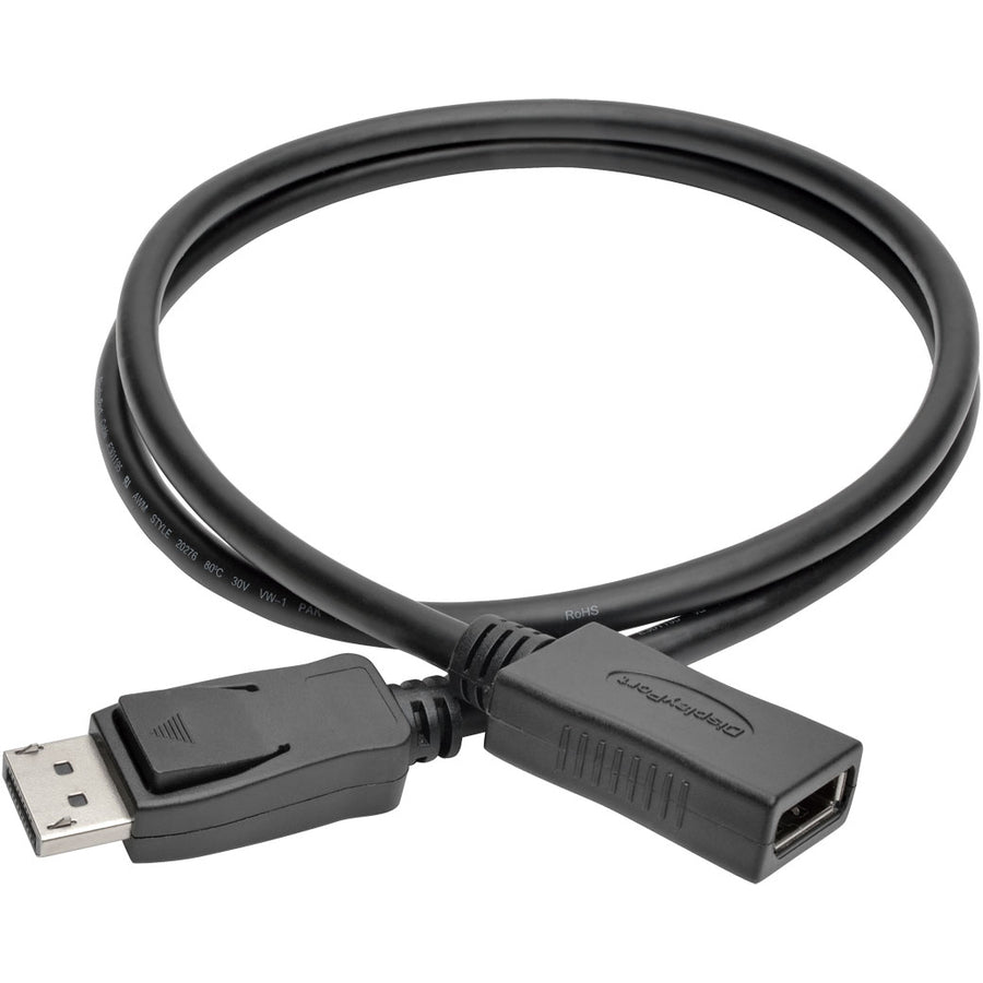 Eaton Tripp Lite Series DisplayPort Extension Cable with Latch, 4K @ 60 Hz, HDCP 2.2 (M/F), 3 ft. (0.91 m) - P579-003