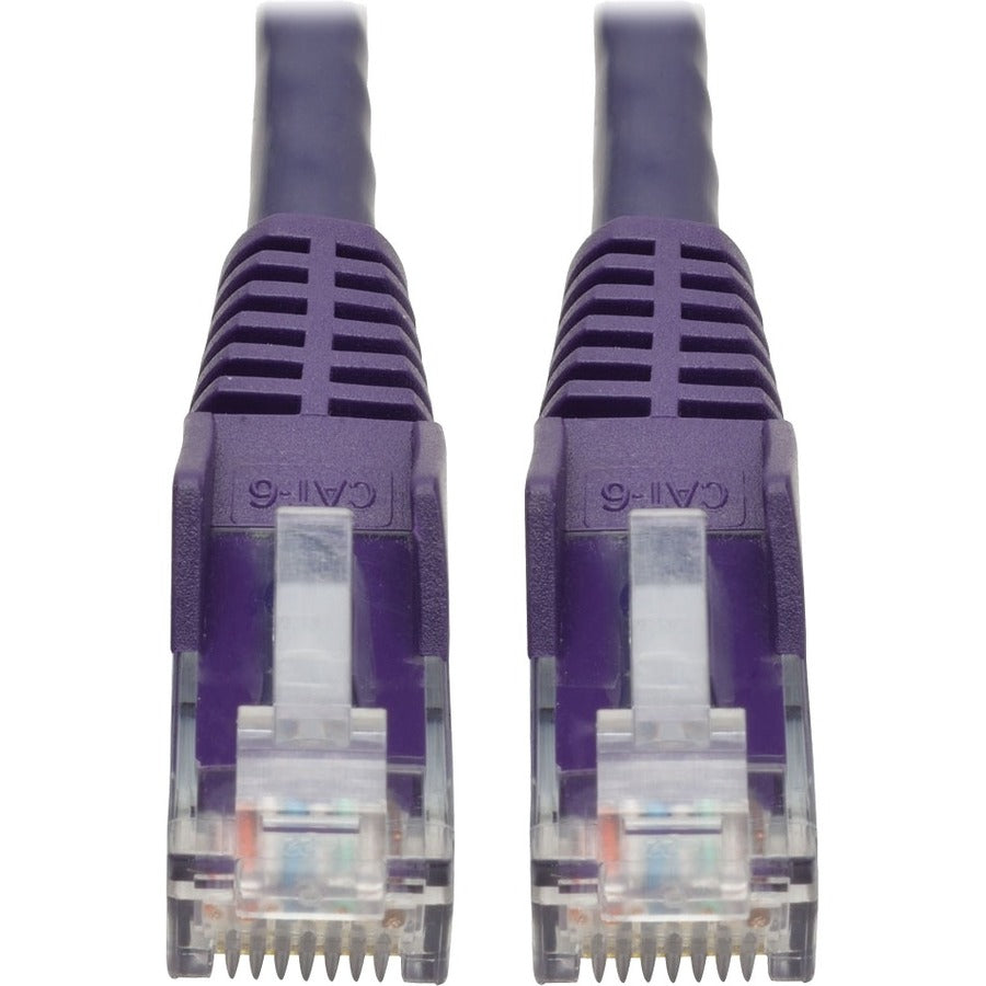 Eaton Tripp Lite Series Cat6 Gigabit Snagless Molded (UTP) Ethernet Cable (RJ45 M/M), PoE, Purple, 2 ft. (0.61 m) - N201-002-PU