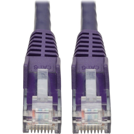 Eaton Tripp Lite Series Cat6 Gigabit Snagless Molded (UTP) Ethernet Cable (RJ45 M/M), PoE, Purple, 2 ft. (0.61 m) - N201-002-PU