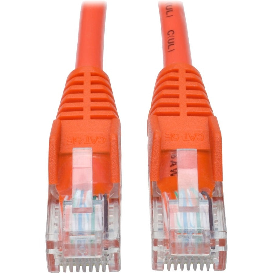 Eaton Tripp Lite Series Cat5e 350 MHz Snagless Molded (UTP) Ethernet Cable (RJ45 M/M), PoE - Orange, 25 ft. (7.62 m) - N001-025-OR