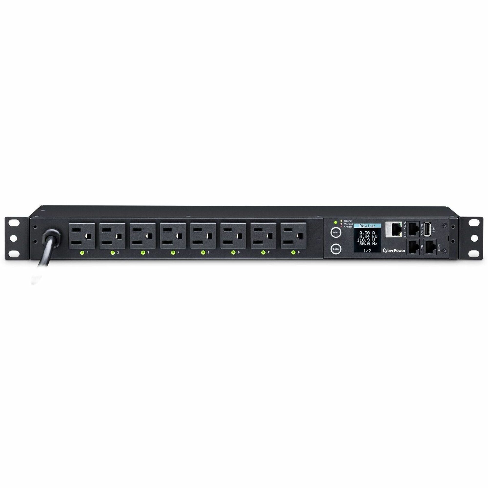 CyberPower PDU81001 100 - 120 VAC 15A Switched Metered-by-Outlet PDU - PDU81001