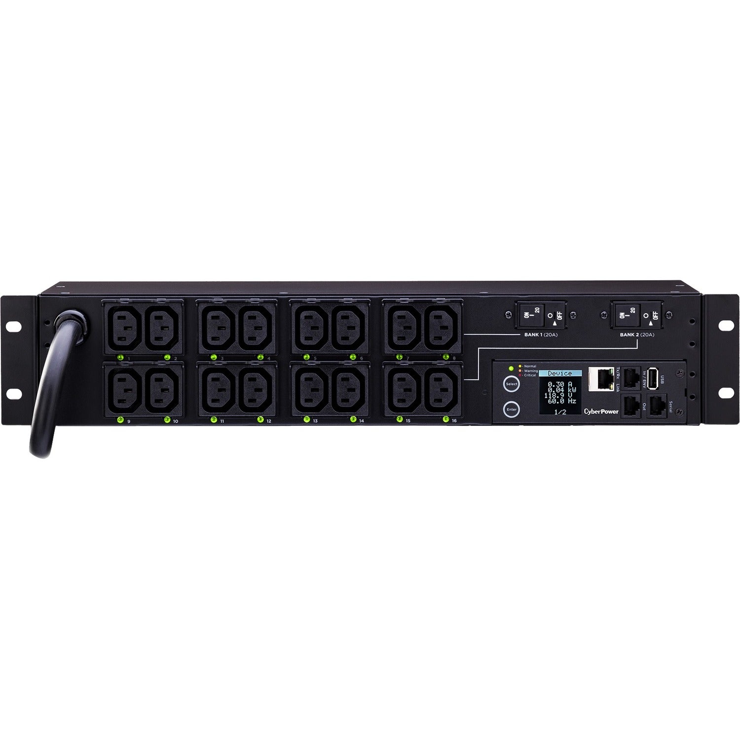 CyberPower PDU81007 200 - 240 VAC 30A Switched Metered-by-Outlet PDU - PDU81007