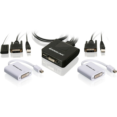 IOGEAR 2-Port USB DVI Cable KVM with MiniDisplayPort Adapters Bundle - GCS922MDPKIT