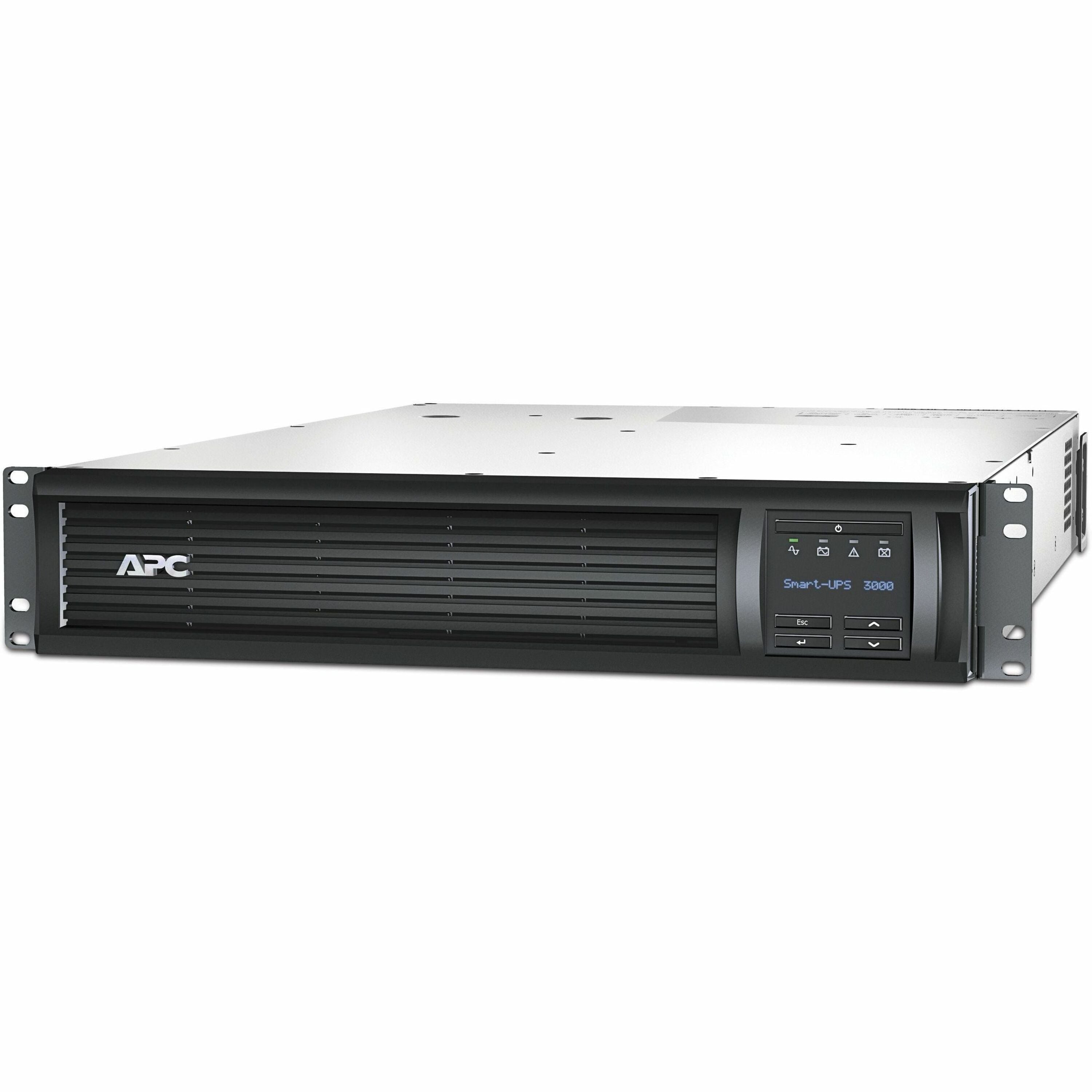 APC Smart-UPS, Line Interactive, 3kVA, Rackmount 2U, 120V, 6x NEMA 5-15R+2x NEMA 5-20R outlets, Network Card, AVR, LCD - SMT3000RM2UNC