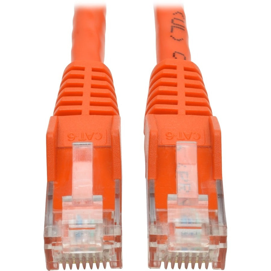 Eaton Tripp Lite Series Cat6 Gigabit Snagless Molded (UTP) Ethernet Cable (RJ45 M/M), PoE, Orange, 6 ft. (1.83 m) - N201-006-OR