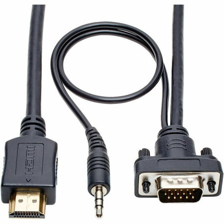 Eaton Tripp Lite Series HDMI to VGA + Audio Active Adapter Cable (HDMI to Low-Profile HD15 + 3.5 mm M/M), 3 ft. (0.9 m), TAA - P566-003-VGA-A