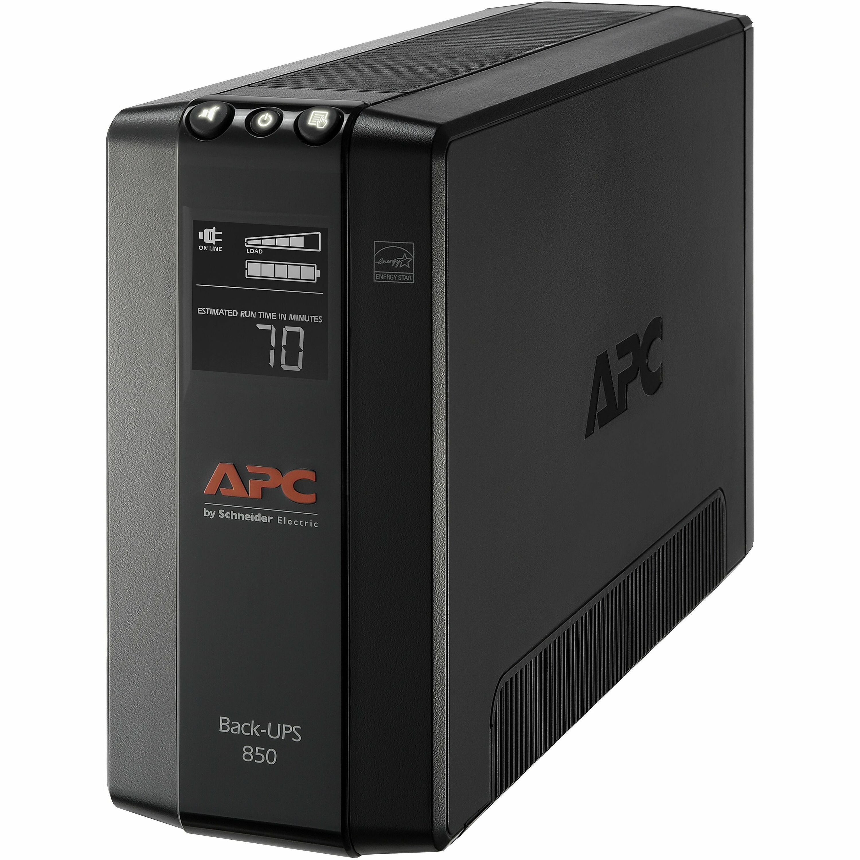 APC Back-UPS 850, Compact Tower, 850VA, 120V, AVR, LCD, 8 NEMA outlets (4 surge) - BX850M