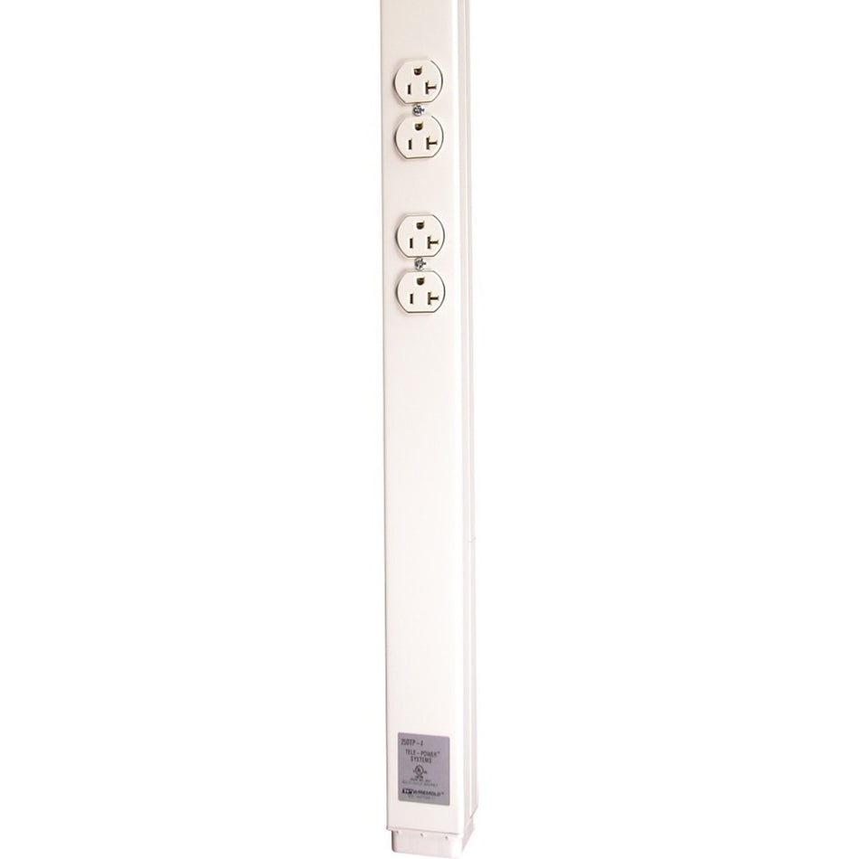 Wiremold 25DTP Series 12' Tele-Power Pole, Ivory - 25DTP-412