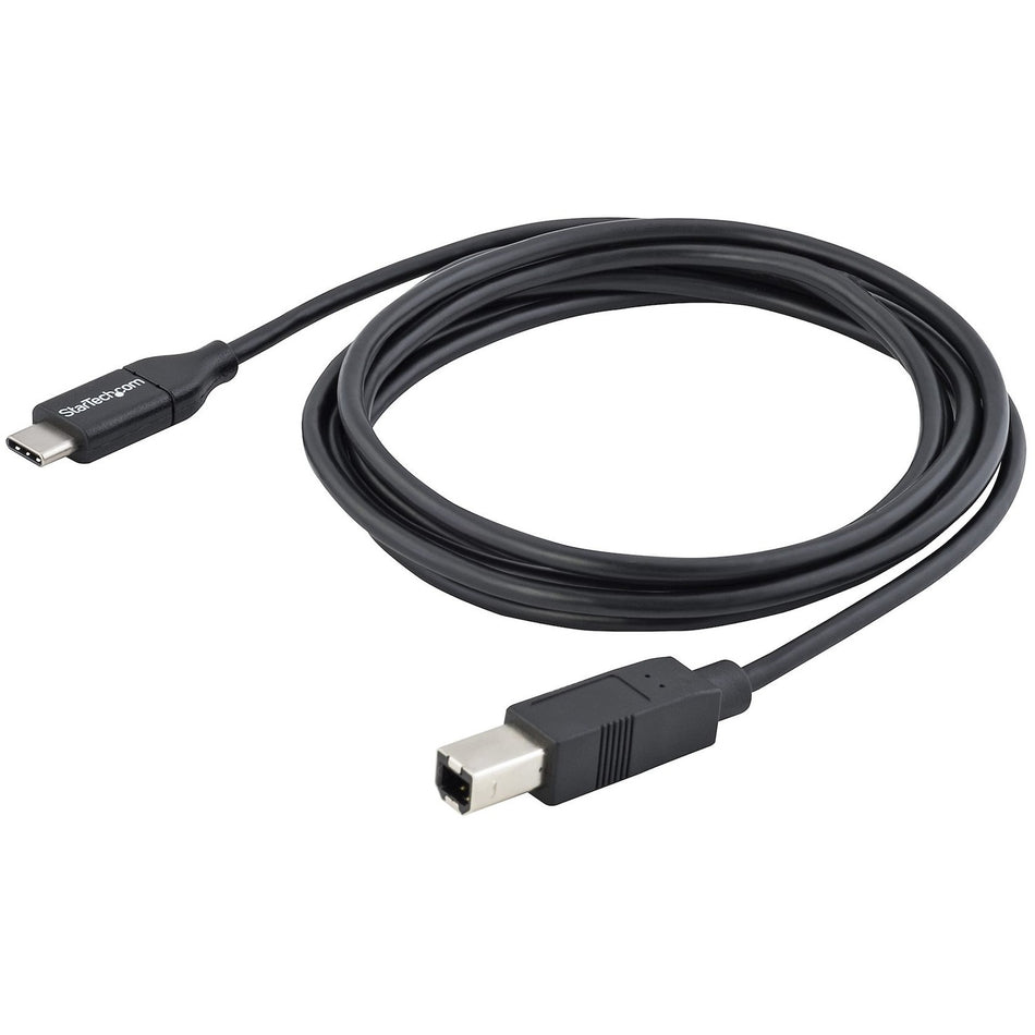 StarTech.com 2m 6 ft USB C to USB B Cable - M/M - USB 2.0 - USB Type C Printer Cable - USB 2.0 Type-C to Type-B Cable - USB2CB2M