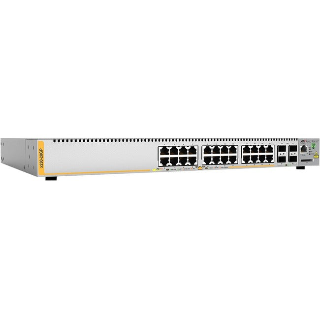 Allied Telesis L3 Switch with 24 x 10/100/1000T PoE Ports and 4 x 100/1000X SFP Ports - AT-X230-28GP-90