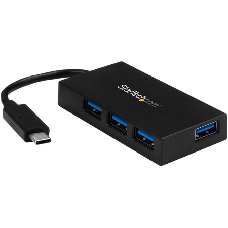 StarTech.com 4 Port USB C Hub - USB-C to 4x USB-A (USB 3.0/3.2 Gen 1 SuperSpeed 5Gbps) - USB Bus or Self Powered - BC 1.2 Charging Hub - HB30C4AFS