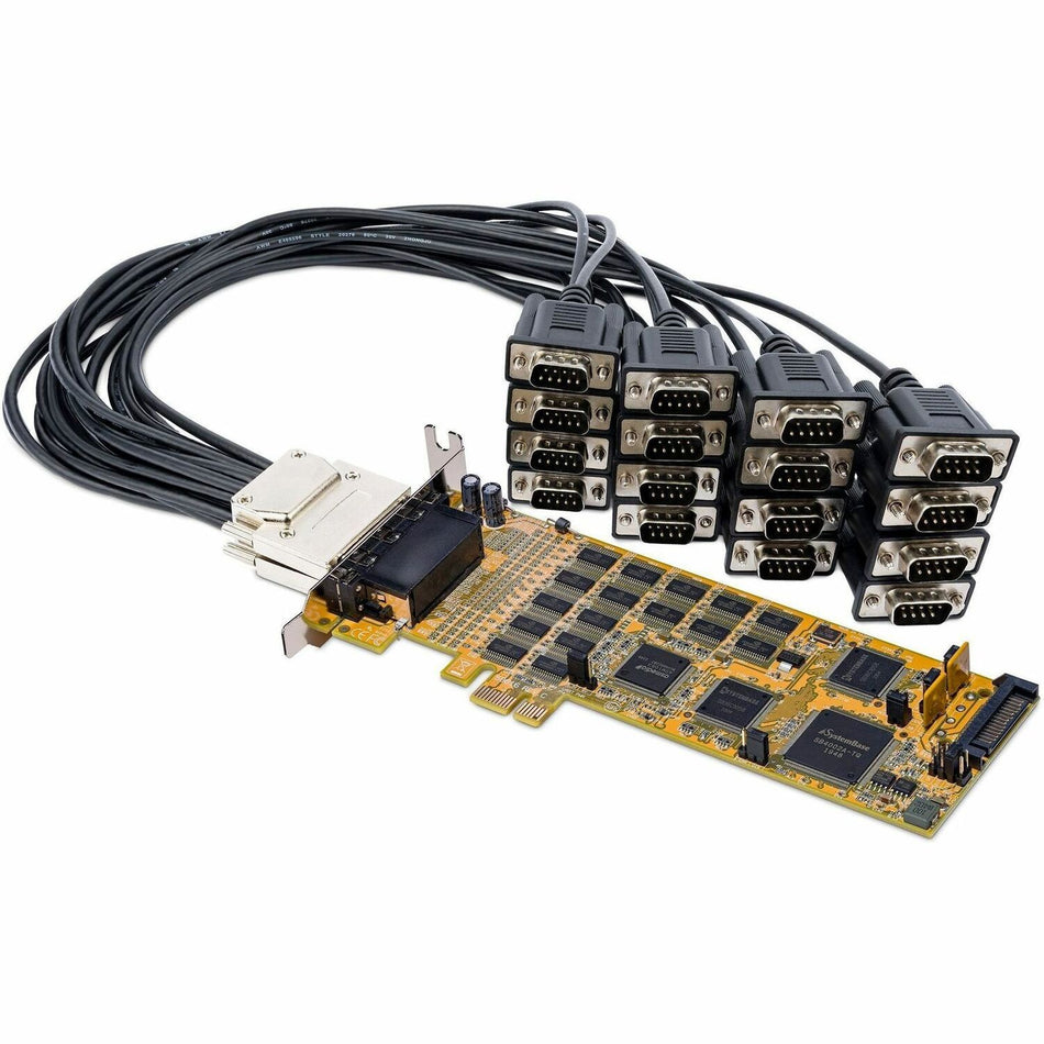StarTech.com 16 Port PCI Express Serial Card - Low-Profile - High-Speed PCIe Serial Card with 16 DB9 RS232 Ports - PEX16S550LP