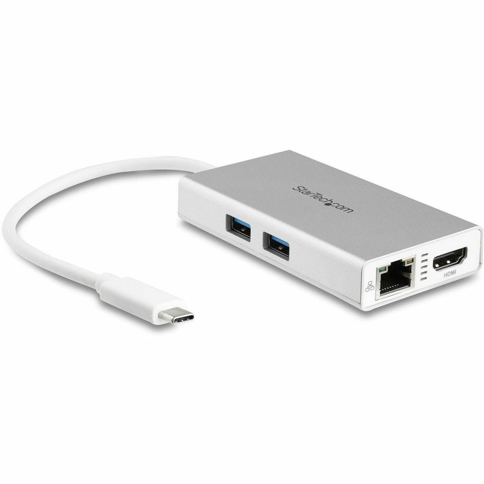 StarTech.com USB-C Multiport Adapter - USB-C Travel Dock w/ 4K HDMI - 60W PD Pass-Through, GbE, 2x USB-A - Mini USB Type-C Docking Station - DKT30CHPDW