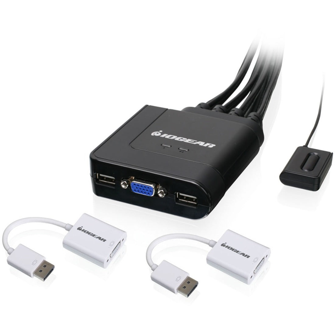 IOGEAR 2-Port USB VGA Cable KVM with DisplayPort Adapters - GCS72DPKIT