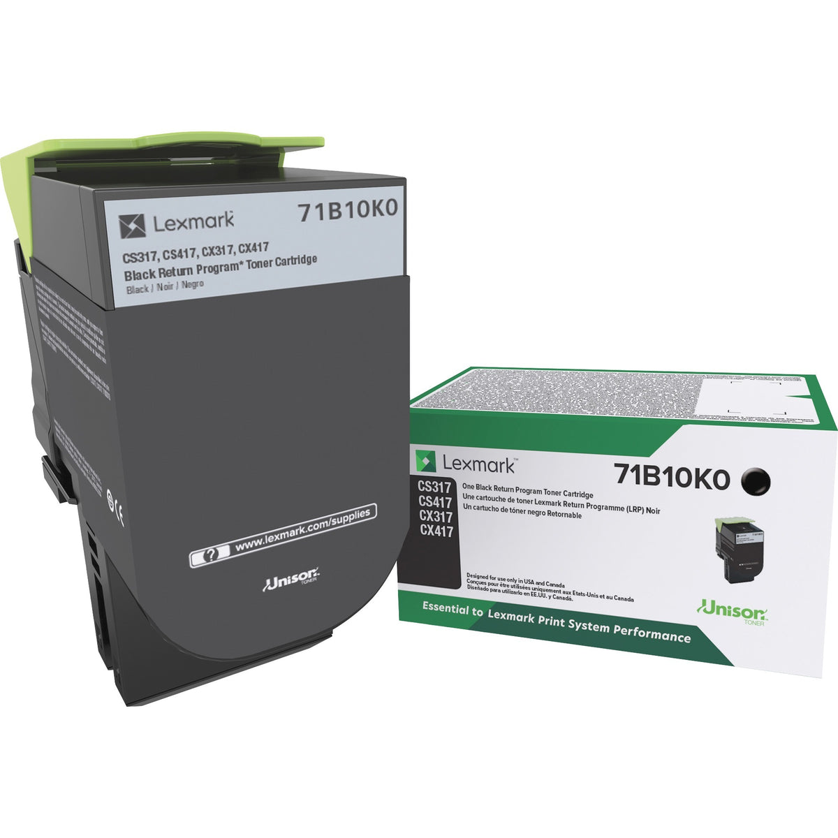 Lexmark Unison Original Laser Toner Cartridge - Black - 1 Each - 71B10K0