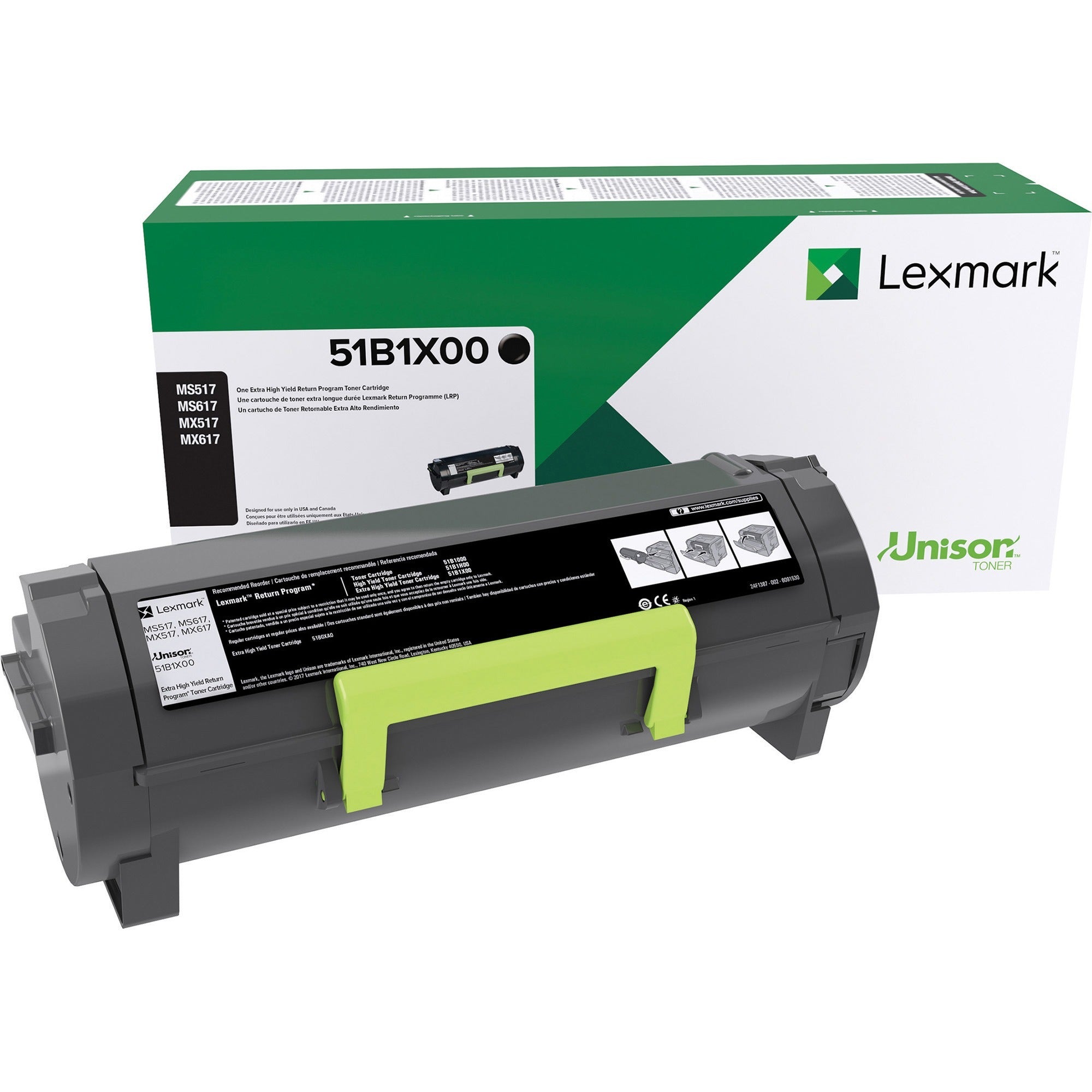 Lexmark Original Extra High Yield Laser Toner Cartridge - 1 Each - 51B1X00
