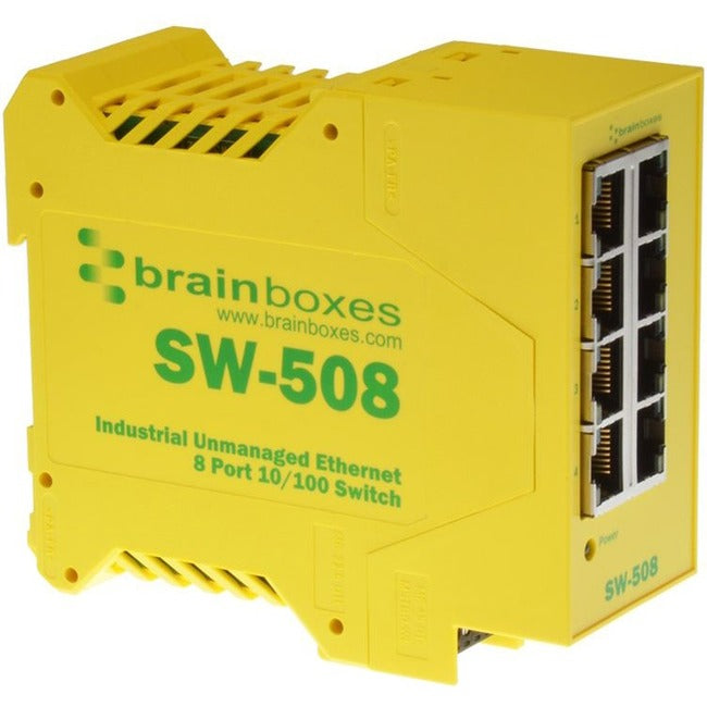 Brainboxes Industrial Ethernet 8 Port Switch DIN Rail Mountable - SW-508-X50M