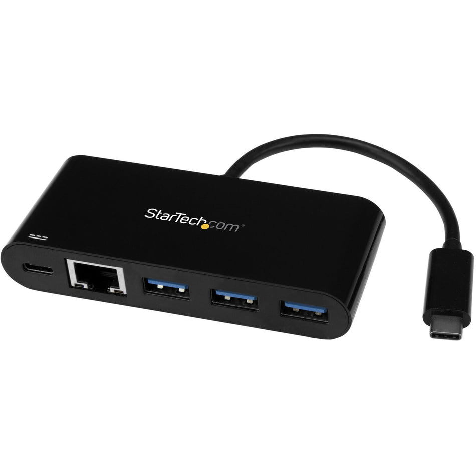 StarTech.com USB-C to Ethernet Adapter with 3-Port USB 3.0 Hub and Power Delivery - USB-C GbE Network Adapter + USB Hub w/ 3 USB-A Ports - US1GC303APD