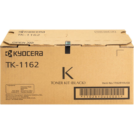 Kyocera TK-1162 Original Laser Toner Cartridge - Black - 1 Each - TK-1162