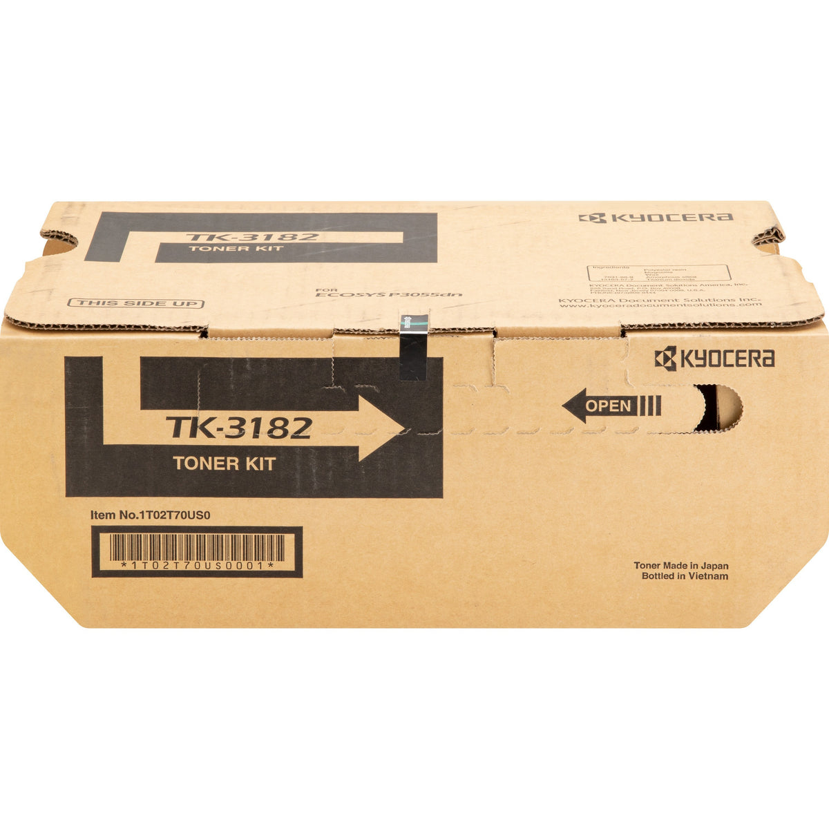 Kyocera TK-3182 Original Laser Toner Cartridge - Black - 1 Each - TK-3182