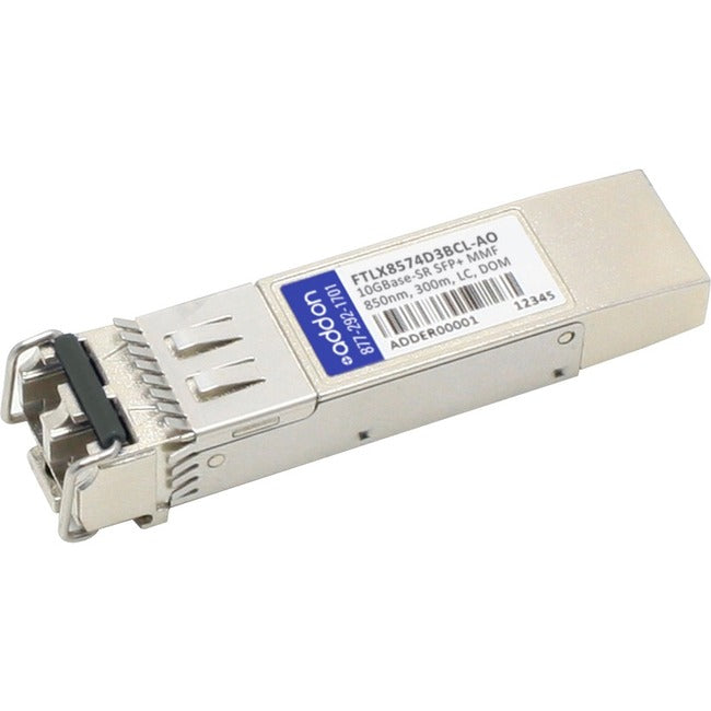 AddOn Finisar FTLX8574D3BCL Compatible TAA Compliant 10GBase-SR SFP+ Transceiver (MMF, 850nm, 300m, LC, DOM) - FTLX8574D3BCL-AO