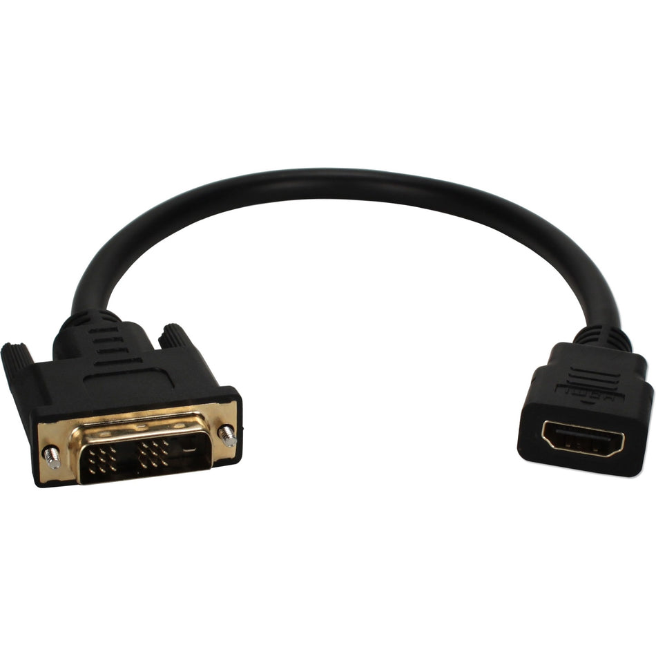 QVS 1ft DVI Male to HDMI Female 4K UltraHD Conversion Adaptor Cable - HDVIX-1F