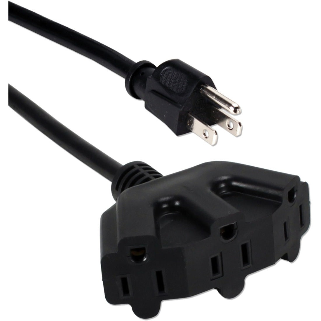 QVS 10ft Three Angle Outlet 3-Prong Power Extension Cord - PP-ADPT3-10