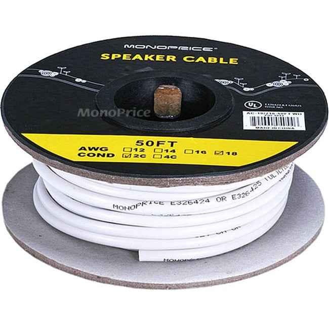 Monoprice Access Series 18AWG CL2 Rated 2-Conductor Speaker Wire, 50ft - 4044