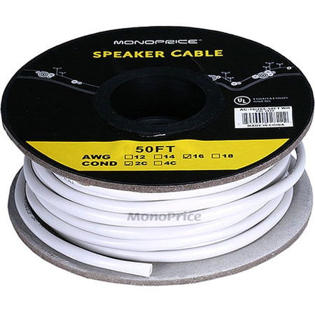 Monoprice Access Series 16AWG CL2 Rated 2-Conductor Speaker Wire, 50ft - 2822
