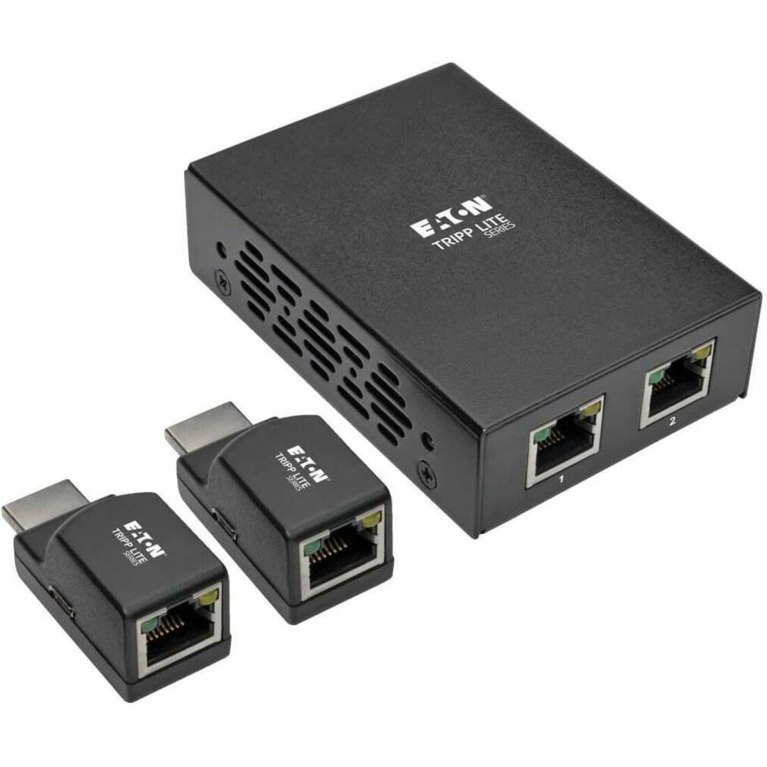 Eaton Tripp Lite Series 2-Port HDMI over Cat5/6 Extender Kit, Box-Style Transmitter, 2 Mini Receivers, PoC, Up to 100 ft. (30 m), TAA - B126-2P2M-POC