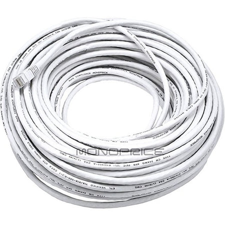 Monoprice Cat5e 24AWG UTP Ethernet Network Patch Cable, 100ft White - 148
