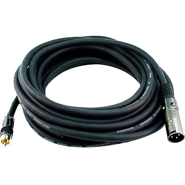 Monoprice 25ft Premier Series XLR Male to RCA Male 16AWG Cable (Gold Plated) - 4780