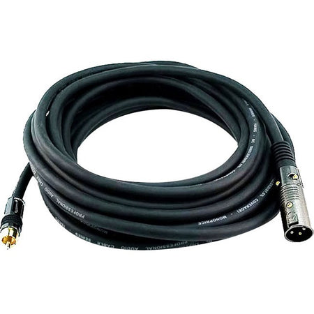 Monoprice 25ft Premier Series XLR Male to RCA Male 16AWG Cable (Gold Plated) - 4780