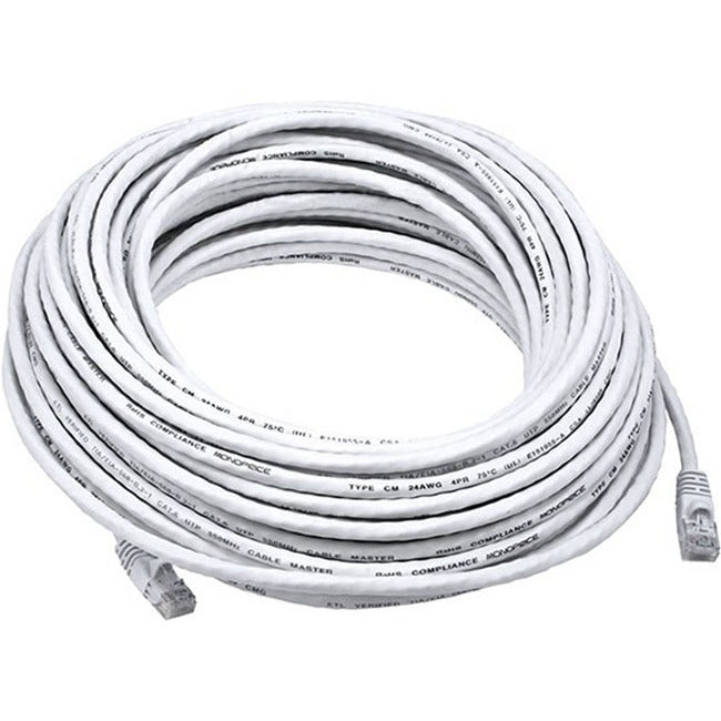 Monoprice Cat6 24AWG UTP Ethernet Network Patch Cable, 75ft White - 5032