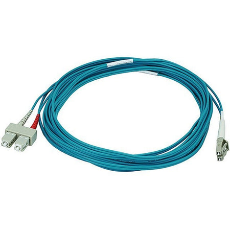 Monoprice 10Gb Fiber Optic Cable, LC/SC, Multi Mode, Duplex - 5 Meter (50/125 Type) - Aqua - 6393