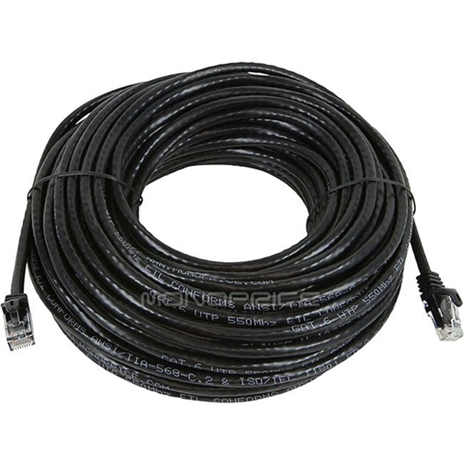 Monoprice FLEXboot Series Cat6 24AWG UTP Ethernet Network Patch Cable, 75ft Black - 9788