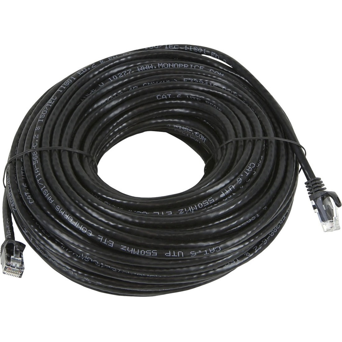 Monoprice FLEXboot Series Cat5e 24AWG UTP Ethernet Network Patch Cable, 100ft Black - 11221