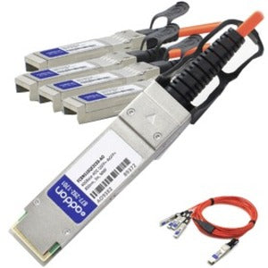 AddOn Finisar FCBN510QE2C03 Compatible TAA Compliant 40GBase-AOC QSFP+ to 4xSFP+ Direct Attach Cable (850nm, MMF, 3m) - FCBN510QE2C03-AO